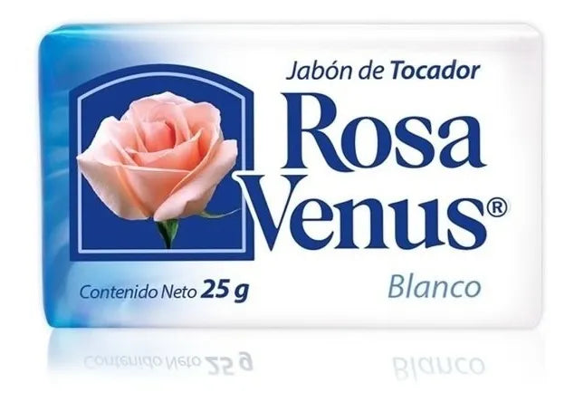Jabón De Tocador Rosa Venus Blanco De 25 Grs