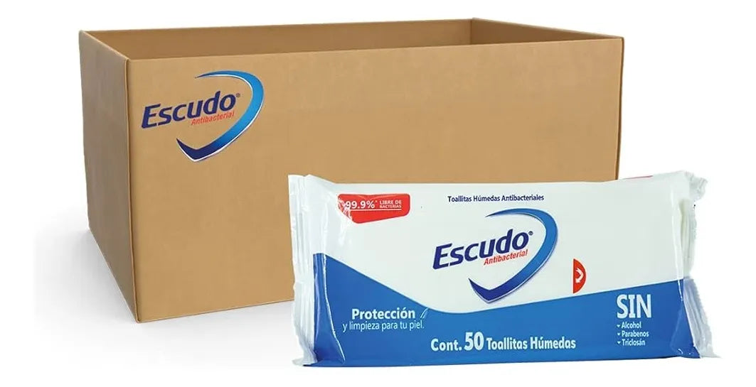 Toallitas Humedas Antibacteriales Escudo Caja Con 36 Pz.