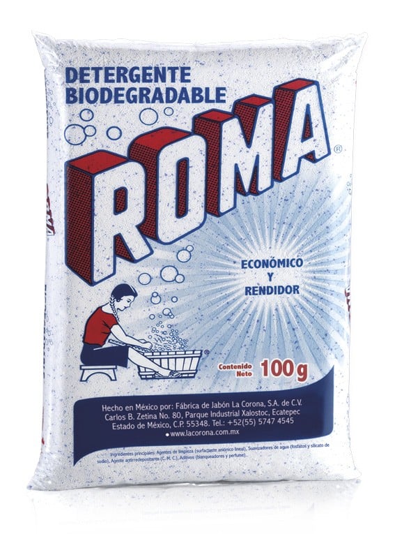 Roma detergente en polvo / Caja con 100 bolsas de 100g