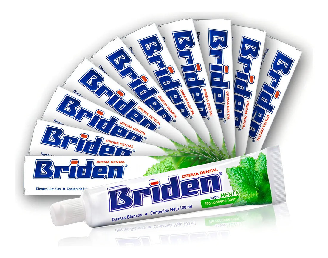 Briden pasta dental sin flúor caja con 10 piezas de 100mL