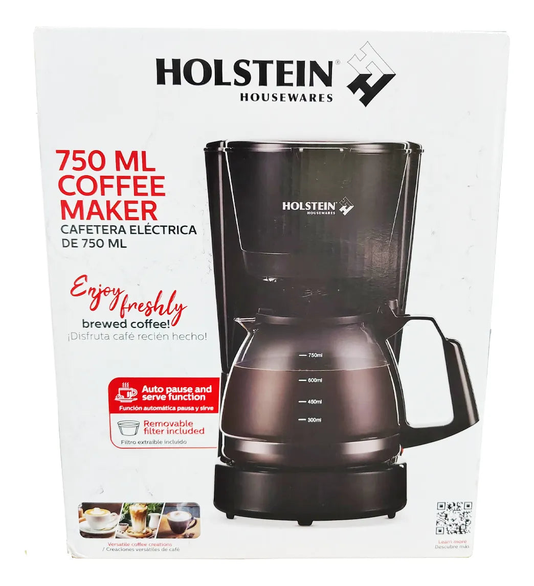 Cafetera De 750ml - Holstein Housewares - Con Filtro Negro