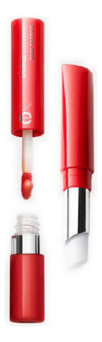 Labial Ésika Dúo Tattoo Colorfix color pimienta caliente satinado
