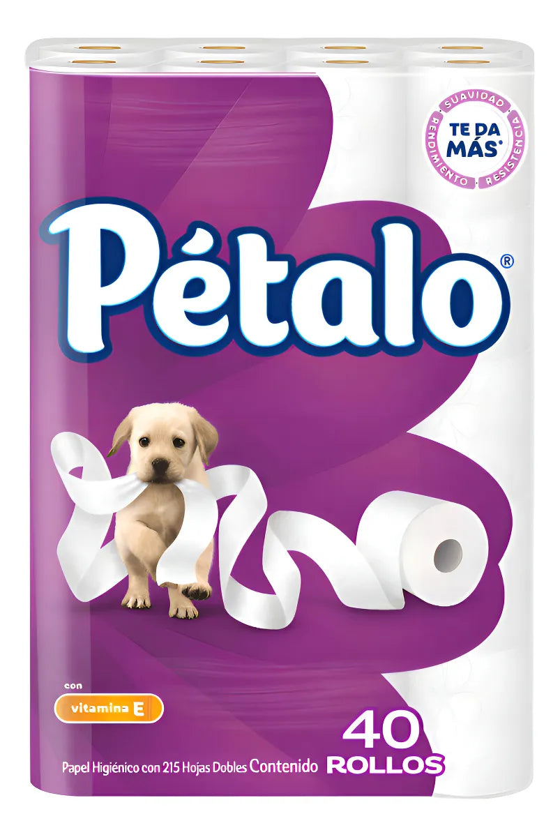 Papel Higiénico Pétalo Doble Hoja De 40 rollos