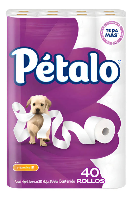 Papel Higiénico Pétalo Doble Hoja De 40 rollos
