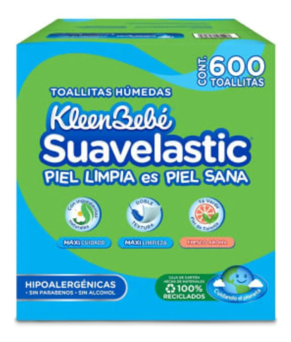 Toallitas Húmedas Kleenbebé Suavelastic Aroma Manzana 600pz