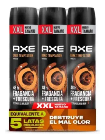 Ax Dark Tempt Deodorant Pack 3 Pz 250ml Chocolate