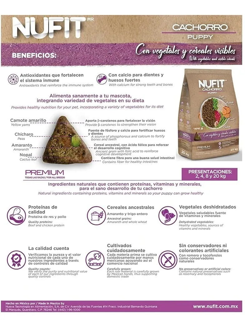 Nufit Perro Cachorro Bolsa De 8 Kg By Nupec