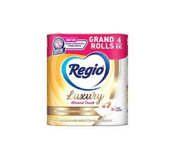 PAPEL HIGIENICO REGIO LUXURY ALMOND TOUCH 4 ROLLOS