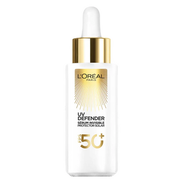 L'Oreal Paris UV Defender Sérum Invisible Protector Solar Diario FPS50+ Protege de los Rayos UV, Anti Manchas, 30ml.