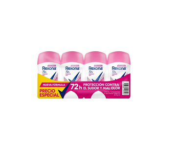 antitranspirante en barra rexona dama pack 4 de 45 gr.